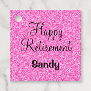 Glam Lycklig Pension Shock rosa Glitter Gnistra Gåvor Etiketter