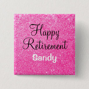 Glam Lycklig Pension Shock rosa Glitter Gnistra Knapp
