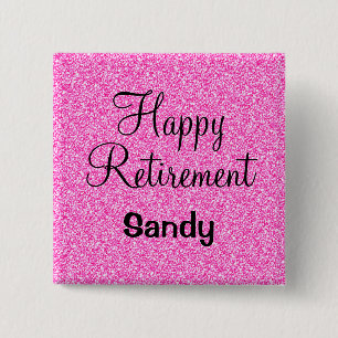 Glam Lycklig Pension Shock rosa Glitter Gnistra Knapp