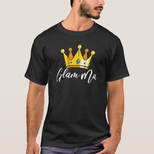 Glam ma Grandma Grandparent Grandmother Granny   T Shirt (Framsida)
