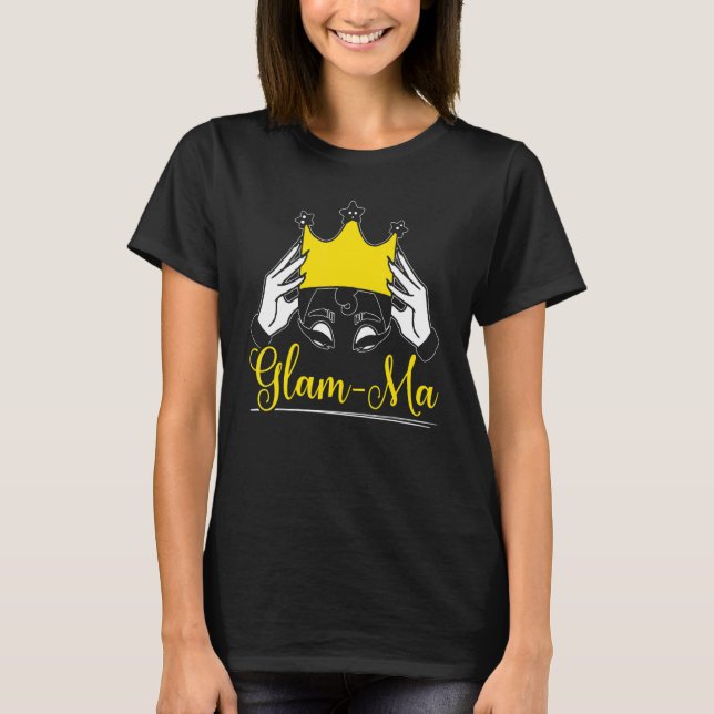 Glam ma Grandma Grandparent Grandmother Granny T Shirt (Framsida)