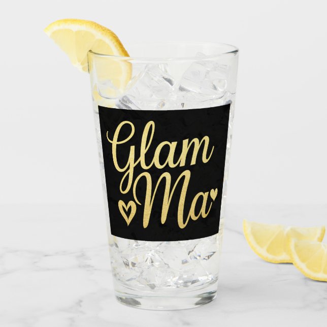 Glam Ma Hjärta Guld Mamma Mormor/Farmor Mors Dag Glaskopp (Framsida Ice)