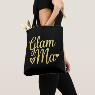 Glam Ma Hjärtat Guld Mamma Mormor/Farmor Mors Dag Tygkasse