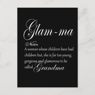 GLAM MA mormor definition Vykort