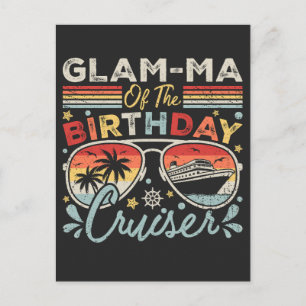 Glam-ma på födelsedags-cruisern semester vykort