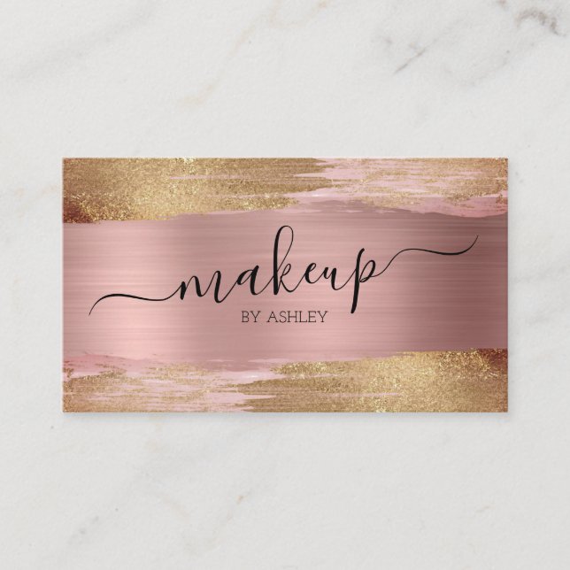 Glam Makeup Artist Ro Guld Affärskort Visitkort (Framsida)