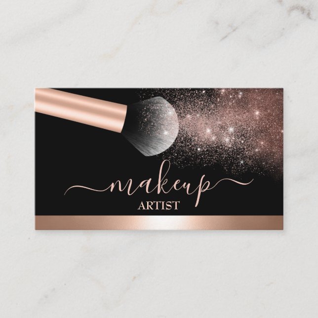 Glam Makeup Artist Salon Ro Guld Visitkort (Framsida)
