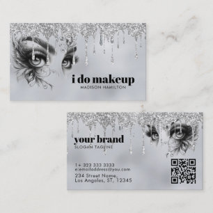 Glam Makeup-droppar silver glitter Visitkort