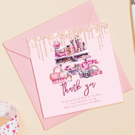 Glam Makeup Girl Birthday Tack Kort