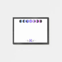 Glam Måne Phases Monogram Namn Liten rektangulär