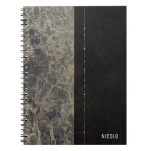 Glam Marble Granite Shimmer Elegant Designer Style Anteckningsbok Med Spiral