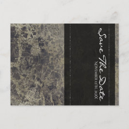 Glam Marble Granite Shimmer Elegant Spara datumet Meddelande Vykort