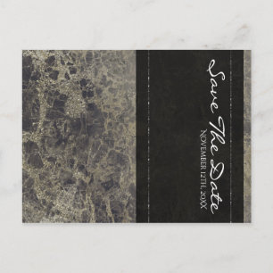 Glam Marble Granite Shimmer Elegant Spara datumet Meddelande Vykort