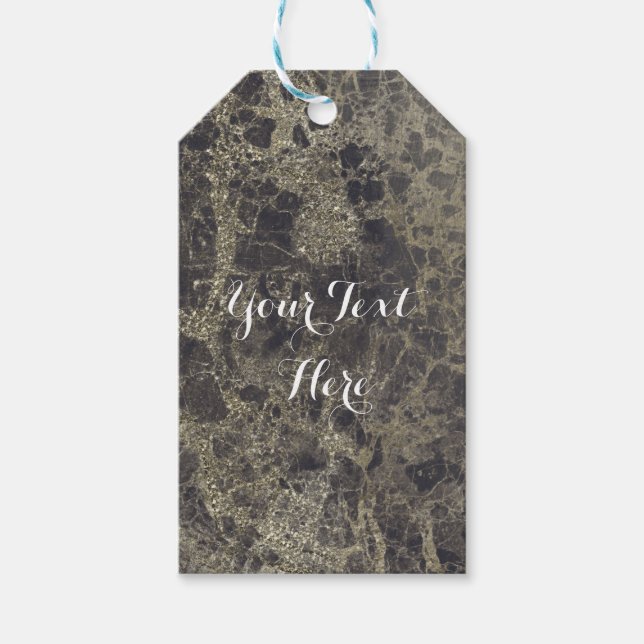 Glam Marmor Granit Glans Elegant Chic Stil Presentetikett (Framsidan)