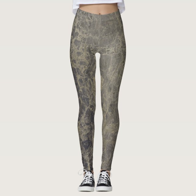 Glam Marmor Granit Shimmer Elegant Designer Stil Leggings (Framsida)