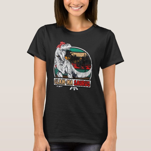 Glam Masaurus Rex Dinosaur Glam Morsa Saurus Famil T Shirt (Framsida)