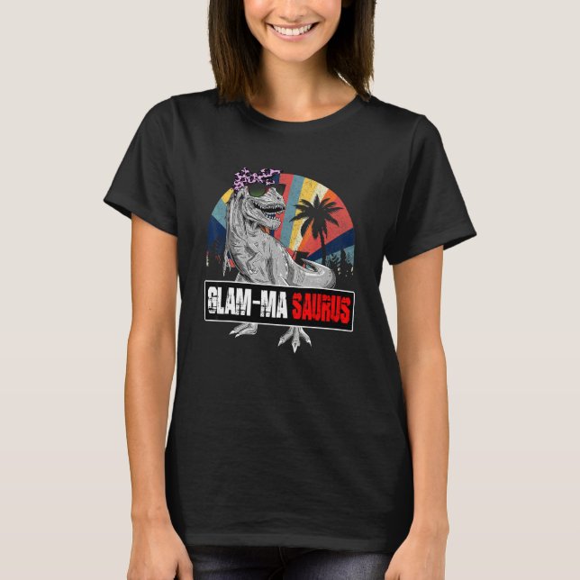 Glam Masaurus Rex Dinosaur Glam Morsa Saurus Famil T Shirt (Framsida)