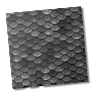 Glam Metallic Black Grått Sjöjungfru Scales Mönste Kakelplatta