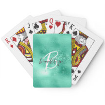 Glam Mintgrön Trendig Skript Monogram