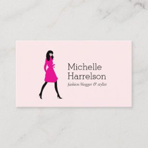 Glam Mode Girl Stil Bloggare, Boutique Rosa Visitkort