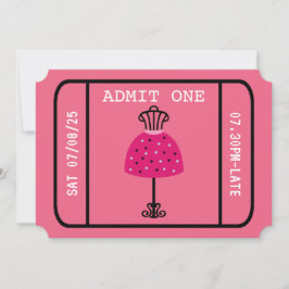 Glam Mode Show Party Night Girl's Biljett Inbjudningar