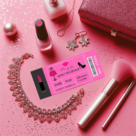 Glam Mode Show Party Night Girl's Biljett Inbjudningar