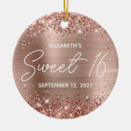 Glam Modern Sweet 16 foto från Glittery Ro Guld Julgransprydnad Keramik