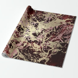 Glam Molten Guld Ro Burgundy Marble Shiny Urban Presentpapper