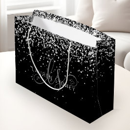 Glam Monogram Namn, Black Silver Glitter