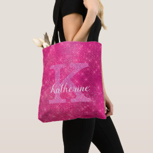 Glam Monogram Namn, Girel, Gnistra Glitter Tygkasse