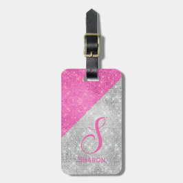 Glam Monogrammed bagagemärkre för rosor och för Bagagebricka