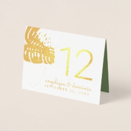 Glam Monstera Lövs REAL FOIL Bordsnummer