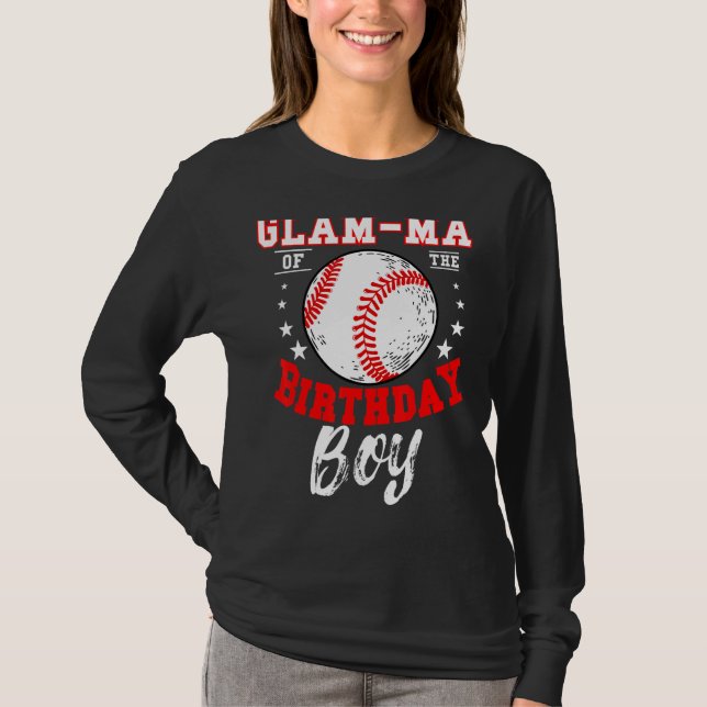 Glam Morsa från födelsedagstorgen Baseball Theme B T Shirt (Framsida)