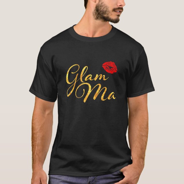Glam Morsa Glamous Granny Nana Grandmothers Red Li T Shirt (Framsida)