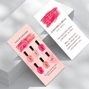 Glam Nagel polsk Flaskor Brush Stroke Nagel Loyalt Visitkort
