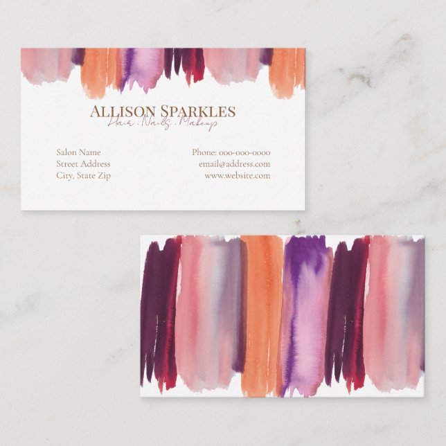 Glam Nagel polsk konstgjord ManiboySalon Affärskor Visitkort (Fram/baksida)