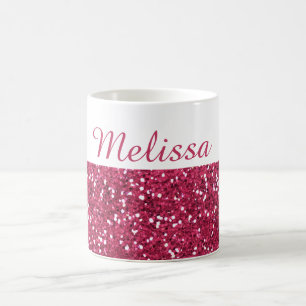 Glam namn för rosaglitteranpassningsbar kaffemugg