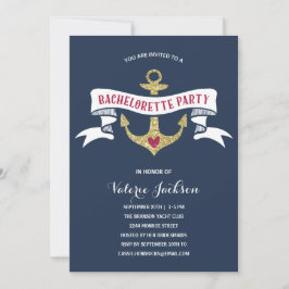 Glam Nautical Bachelorette Party Inbjudningar