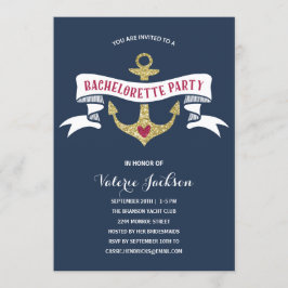 Glam Nautical Bachelorette Party Inbjudningar