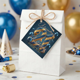 Glam Navy Blue Gold Glitter Balloons 21st Birthday Gåvor Etiketter