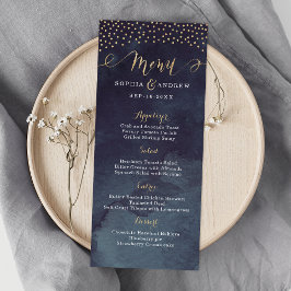 Glam night faux guld calligraphy bröllop meny