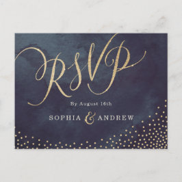 Glam night faux guld glitter calligraphy OSA Inbjudan Vykort