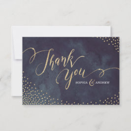 Glam night faux guld glitter calligraphy tack kort