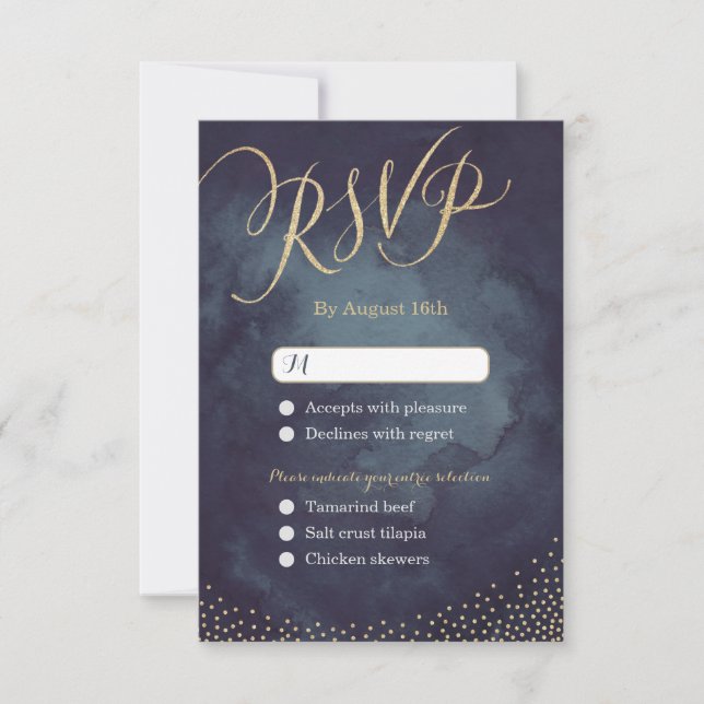 Glam night guld glitter calligraphy bröllop OSA (Framsida)