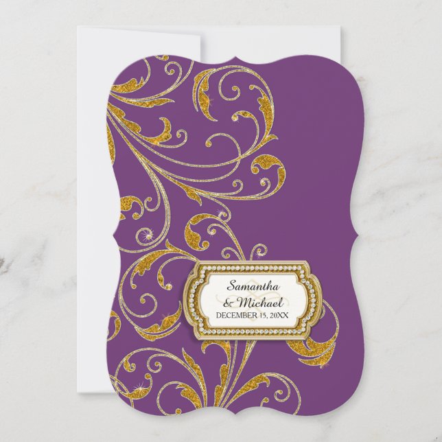 Glam Old Hollywood Reisy Tie Event Stil Inbjudningar (Framsida)