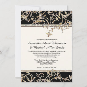 Glam Old Hollywood Reisy Tie Forme Event Inbjudningar