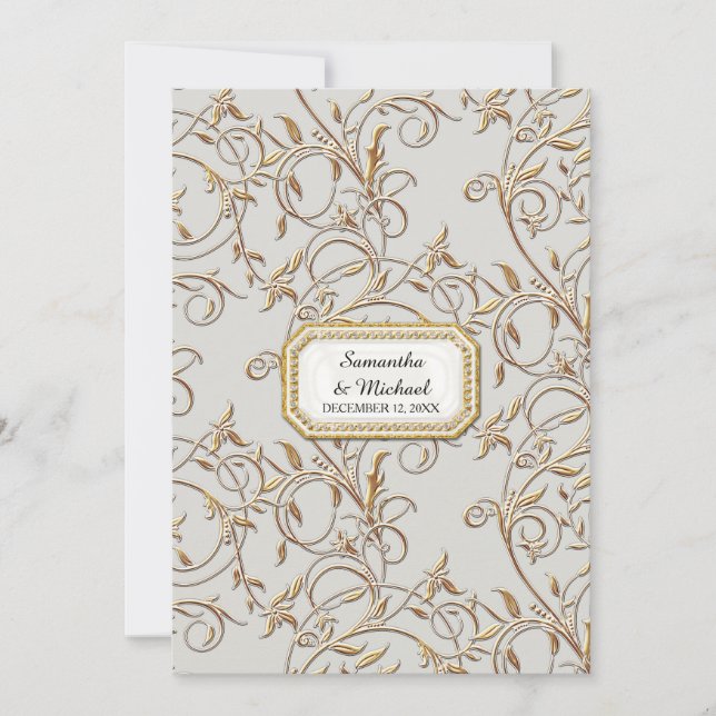 Glam Old Hollywood Reisy Tie Lavender Inbjudningar (Framsida)