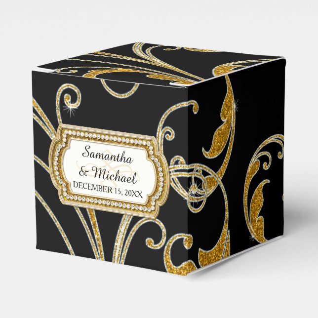 Glam Old Hollywood Reisy Tie Presentaskar (Framsidan Sidan)