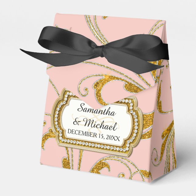 Glam Old Hollywood Reisy Tie Presentaskar (Framsidan Sidan)