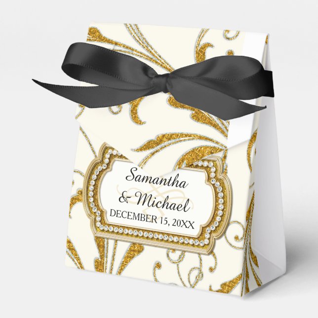 Glam Old Hollywood Reisy Tie Presentaskar (Framsidan Sidan)